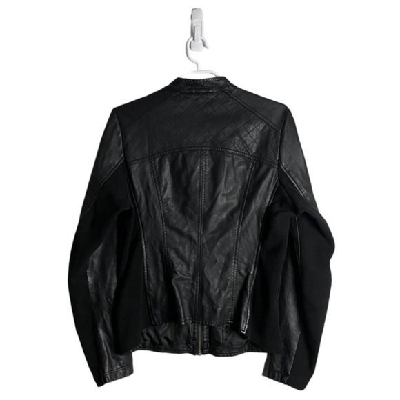 Warehouse One Women's Black Faux Leather Moto Jacket - Picture 9 of 10